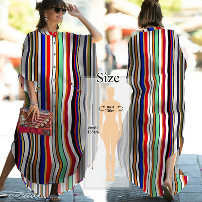 Polyester Long Beach Dress Beach swimsuit Cover up Kaftan Sarong Vestido Swim wear Cover up Ropa de Playa Tunic Beach Q1097