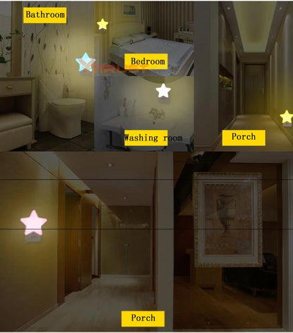 Led Night Light EU Plug Auto Night Baby Sleeping Light Bedside Lamps Light Sensor Night Light 110V 220V Energy Saving Lamp