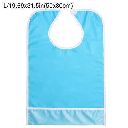 Adult Bib for Eating Clothing Protector Waterproof Apron Washable Reusable Large Terry Cloth for Elderly, Seniors and Disabled