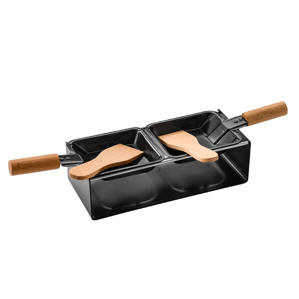 Baking Tray & Stove Set, Non-Stick Cheese Melt Pan + Wooden Spatula