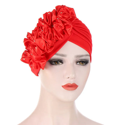 2024 Bandanas Women Stretchy Turban Flower Muslim Hat Headband Warp Female Chemo Hijab Knotted Indian Cap Head Wrap for Women