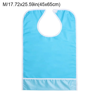 Adult Bib for Eating Clothing Protector Waterproof Apron Washable Reusable Large Terry Cloth for Elderly, Seniors and Disabled