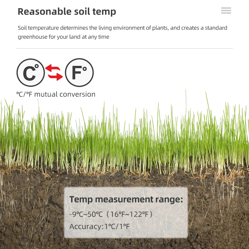 5-in-1 Soil PH Meter | Moisture, Temperature, Sunlight Tester