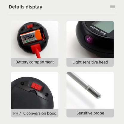 5-in-1 Soil PH Meter | Moisture, Temperature, Sunlight Tester