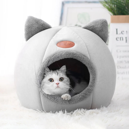 Cozy Winter Cat Bed – Cave Nest for Cats & Small Dogs