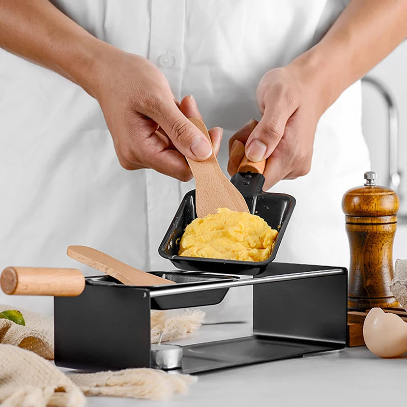 Baking Tray & Stove Set, Non-Stick Cheese Melt Pan + Wooden Spatula