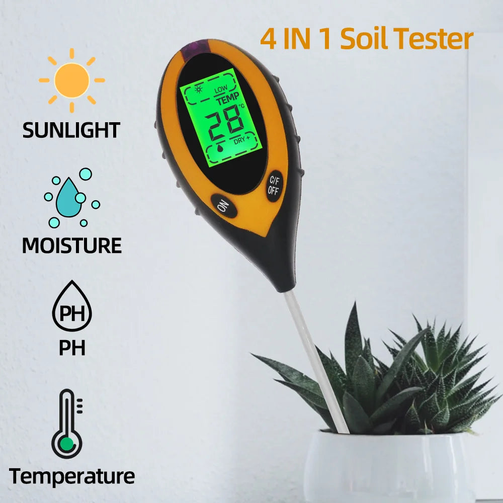 5-in-1 Soil PH Meter | Moisture, Temperature, Sunlight Tester