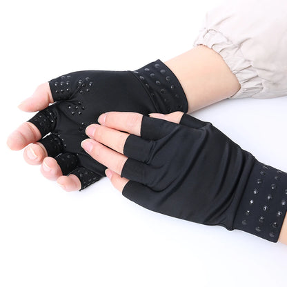 Magnetic Therapy Fingerless Gloves - Arthritis Pain Relief & Hand Care