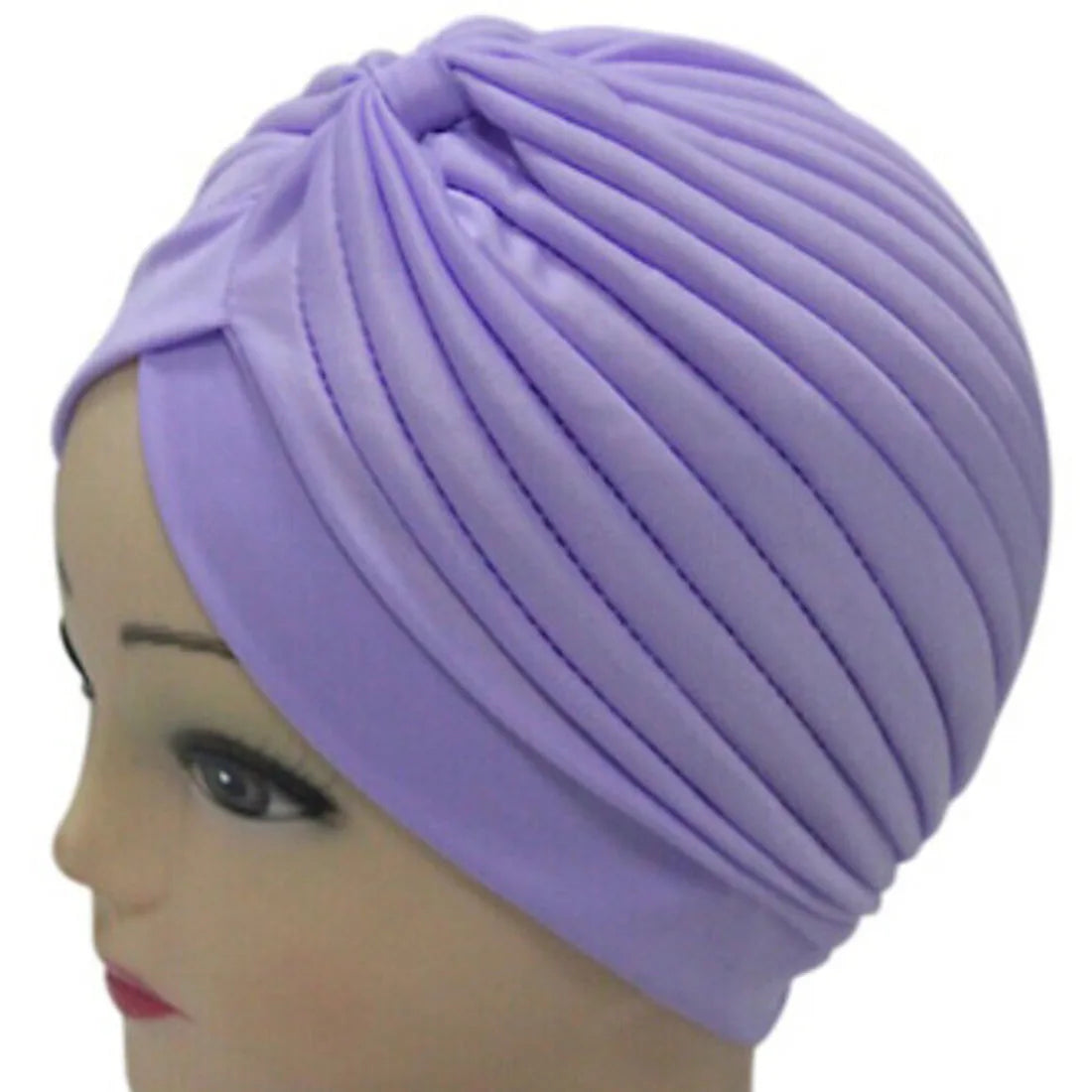 Muslim Hat Turban Fashion Solid Women's Knotted Headbands Girls Headdress Stretchy Bandanas Chemo Indian Cap Hair Accessories