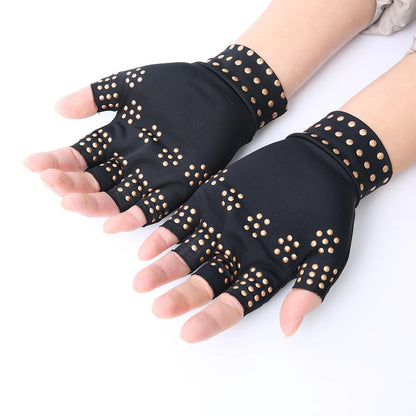 Magnetic Therapy Fingerless Gloves - Arthritis Pain Relief & Hand Care