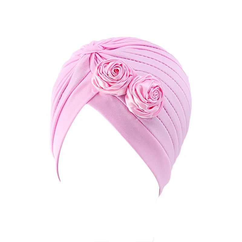 2024 Bandanas Women Stretchy Turban Flower Muslim Hat Headband Warp Female Chemo Hijab Knotted Indian Cap Head Wrap for Women