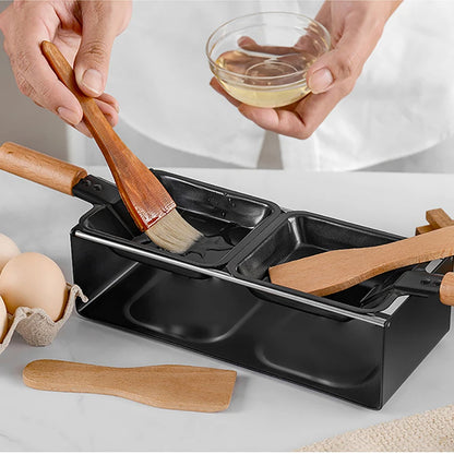 Baking Tray & Stove Set, Non-Stick Cheese Melt Pan + Wooden Spatula