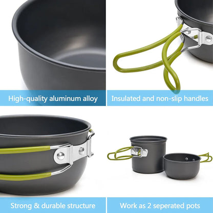 Camping Cookware Kit – Stove, Pots, Utensils for Outdoor Cooking