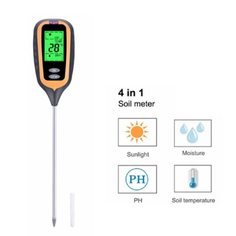 5-in-1 Soil PH Meter | Moisture, Temperature, Sunlight Tester