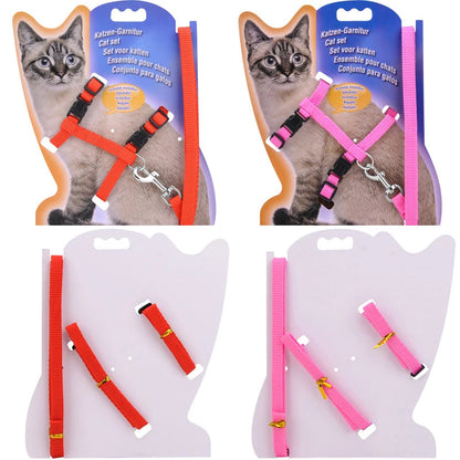 Adjustable Cat Collar with Harness & Leash – Cozy Nylon Pet Accessory