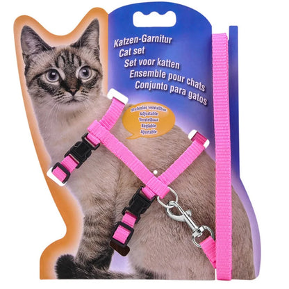 Adjustable Cat Collar with Harness & Leash – Cozy Nylon Pet Accessory