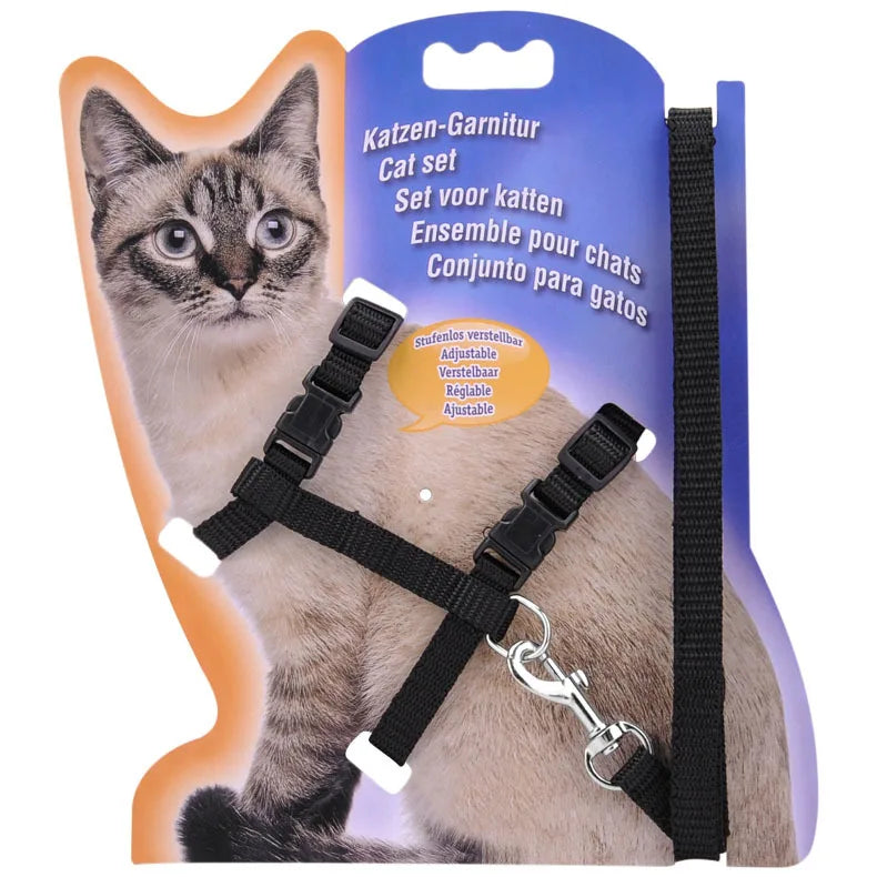 Adjustable Cat Collar with Harness & Leash – Cozy Nylon Pet Accessory