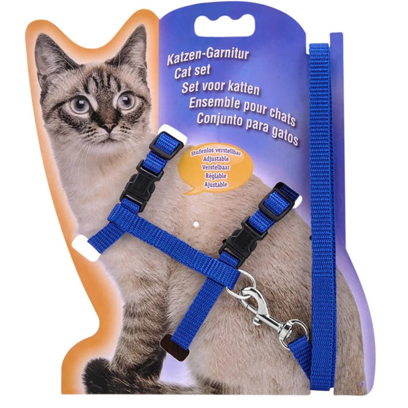 Adjustable Cat Collar with Harness & Leash – Cozy Nylon Pet Accessory