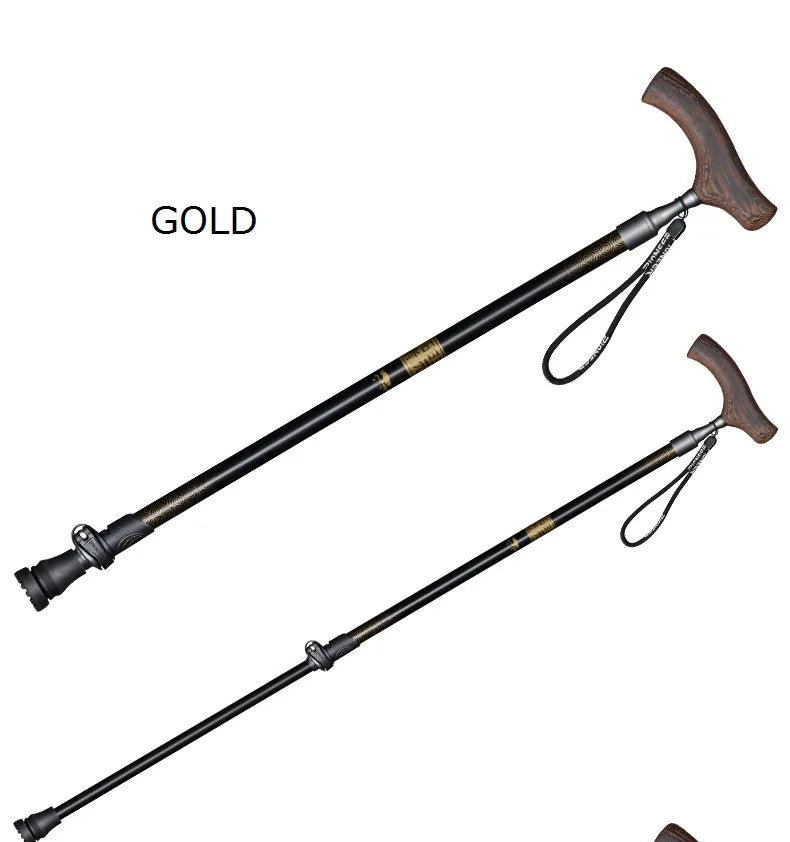 T Handle Aluminum Walking Stick Quick Locking Ultralight Anti-Slip Cane For Elderly 1 Pcs