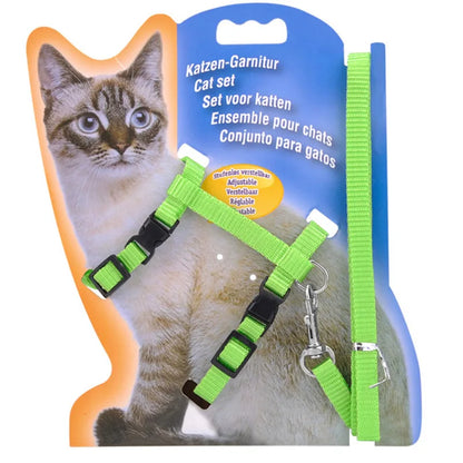 Adjustable Cat Collar with Harness & Leash – Cozy Nylon Pet Accessory