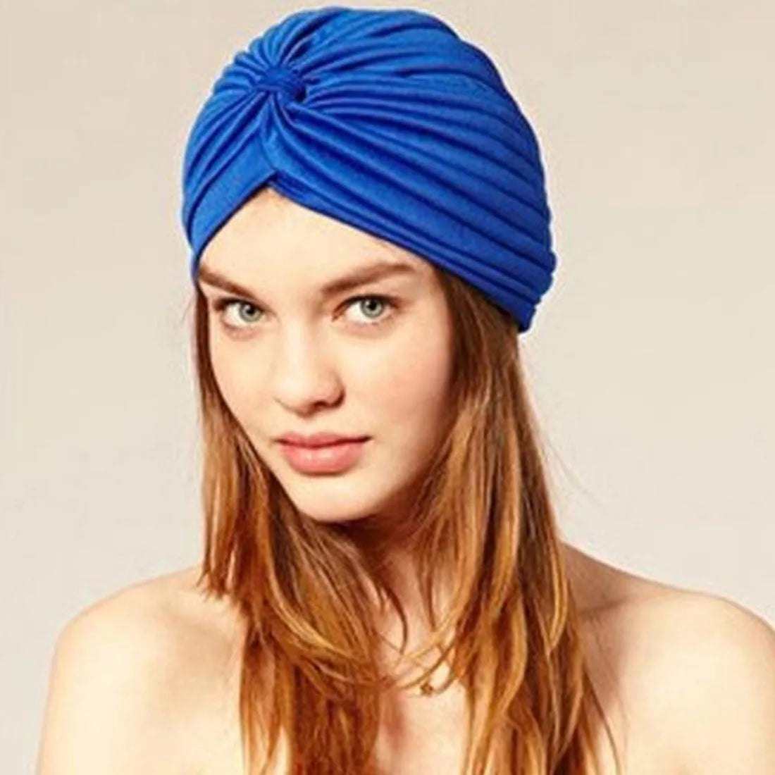 Muslim Hat Turban Fashion Solid Women's Knotted Headbands Girls Headdress Stretchy Bandanas Chemo Indian Cap Hair Accessories