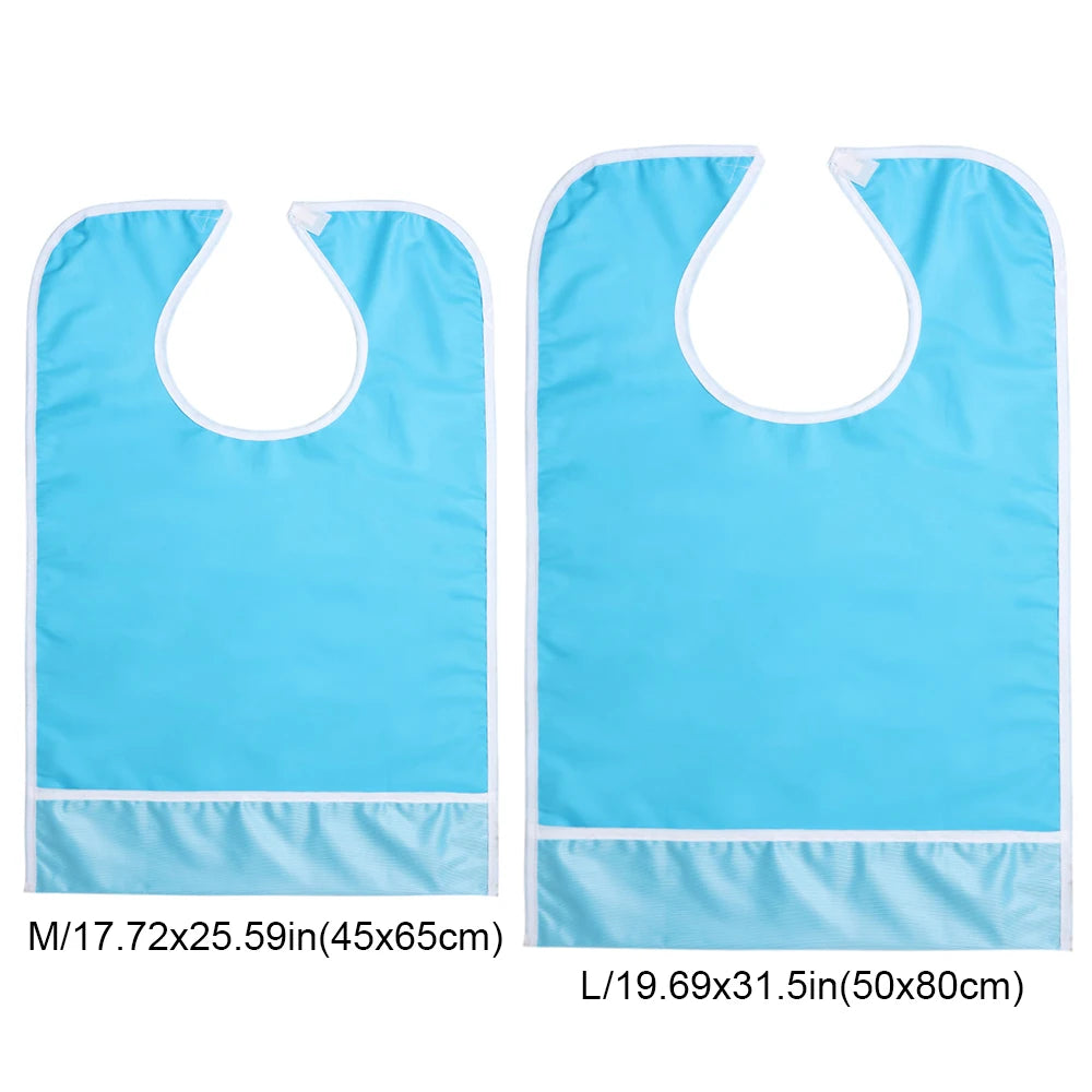 Adult Bib for Eating Clothing Protector Waterproof Apron Washable Reusable Large Terry Cloth for Elderly, Seniors and Disabled