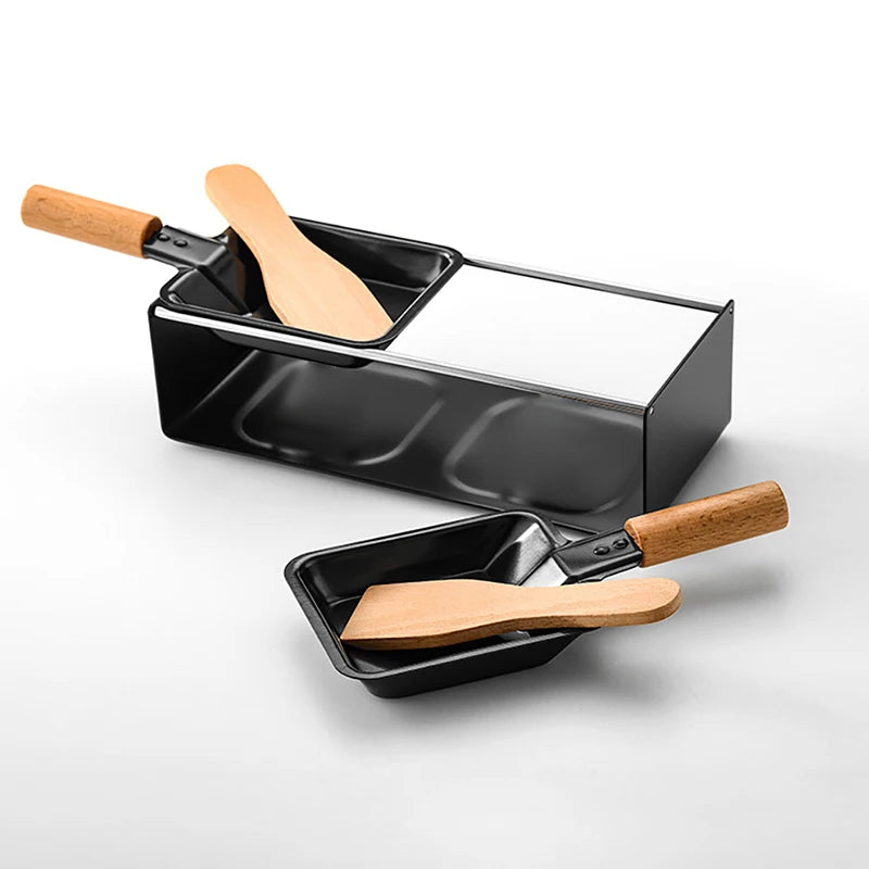 Baking Tray & Stove Set, Non-Stick Cheese Melt Pan + Wooden Spatula