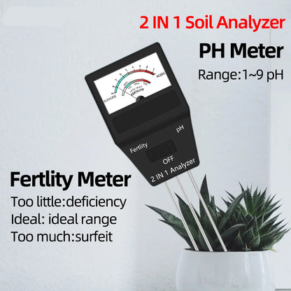 5-in-1 Soil PH Meter | Moisture, Temperature, Sunlight Tester