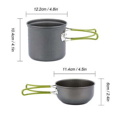 Camping Cookware Kit – Stove, Pots, Utensils for Outdoor Cooking