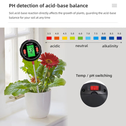 5-in-1 Soil PH Meter | Moisture, Temperature, Sunlight Tester