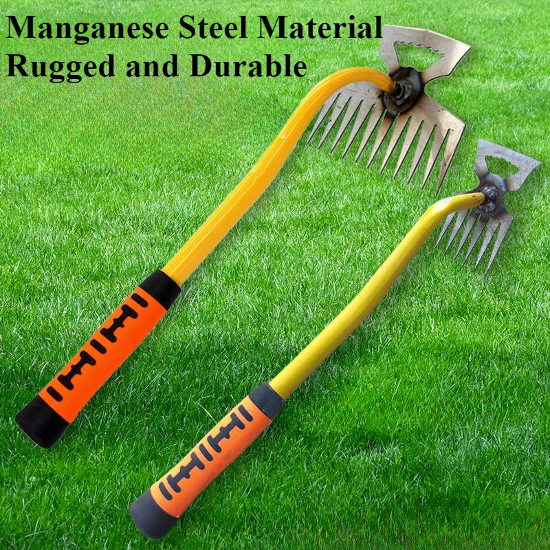 4/11 Tooth Manual Excavator Refurbished Garden Land Easily Pulled Grass Pot Soil Weeding Tool Manganese Steel Weeding Rake