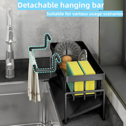 Stainless Steel Sink Organizer – Self-Draining Soap & Sponge Holder