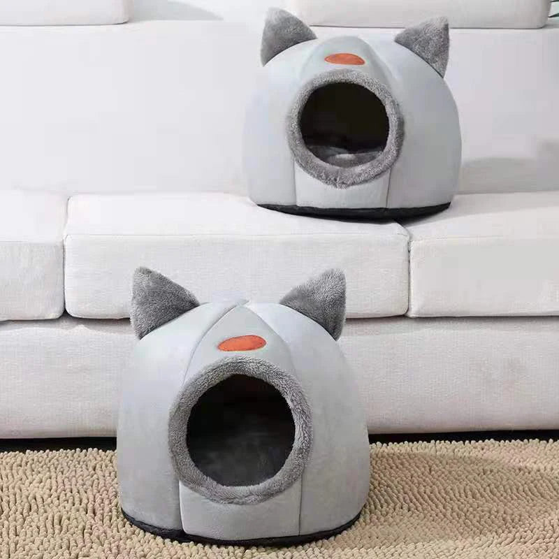 Cozy Winter Cat Bed – Cave Nest for Cats & Small Dogs