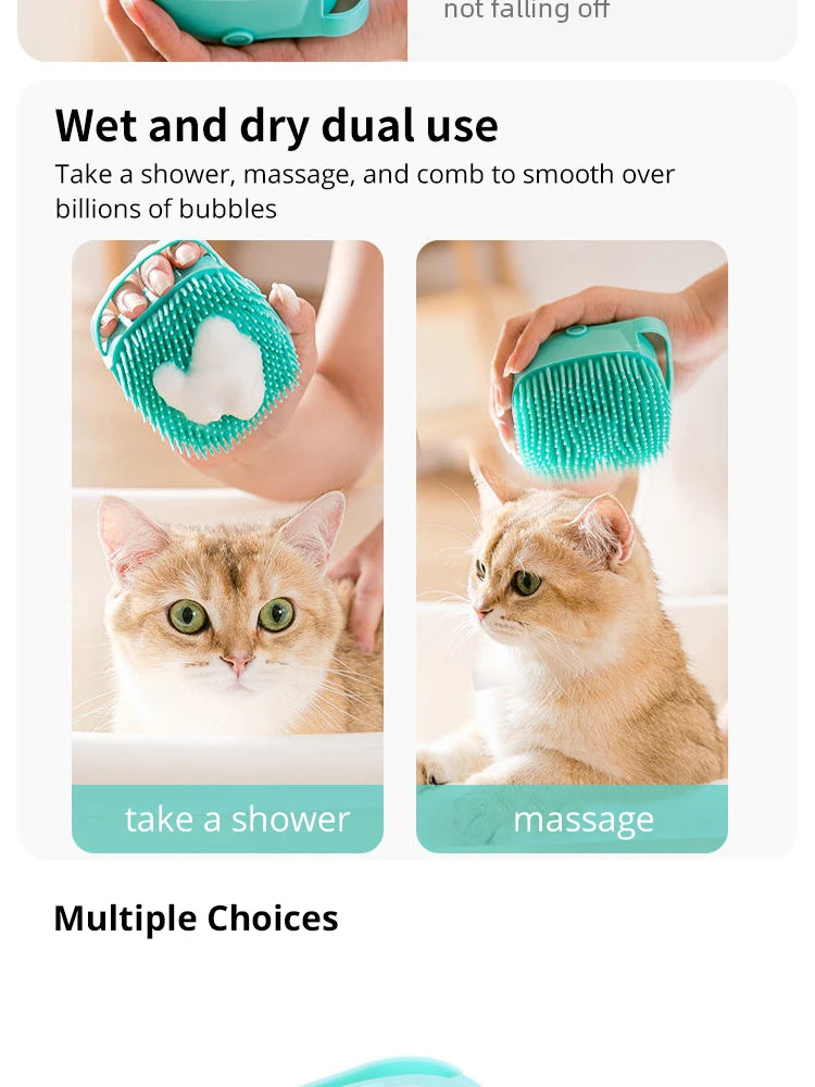 Soft Silicone Pet Bathing Brush – Multi-Functional Grooming Tool