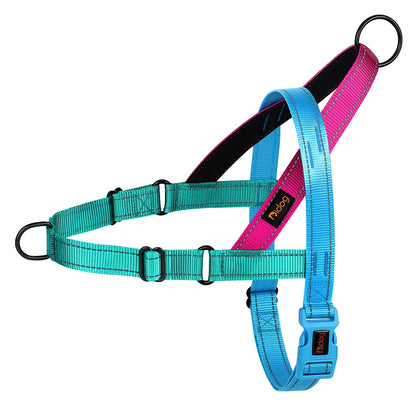 Reflective Nylon Dog Harness – No Pull Adjustable Walking Vest