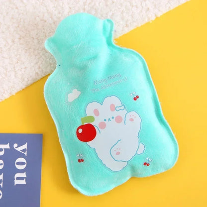 Tummy Warmers Hot Water Bottle Rubber Bag Cute Cartoon Warm Relaxing Safe Heat Cold Large Plush Cloth Hot Water Bag