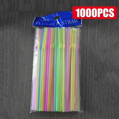 Colorful & Black Drinking Straws – Flexible Party Supplies