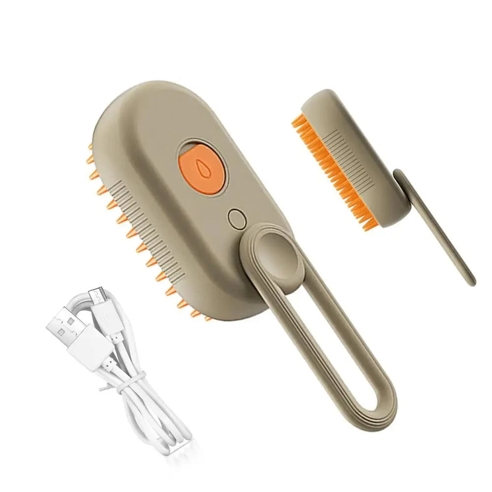 3-in-1 Steamy Dog Brush – Electric Spray for Pet Grooming