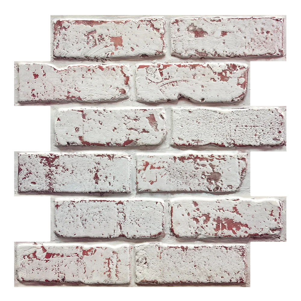 3D Whitewash Brick Tile Stickers – Water & Mold Resistant, 30cm x 30cm