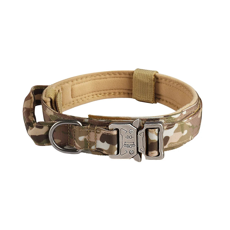 Tactical Dog Collar with Metal Buckle – Breathable Nylon for Medium & Large Dogs