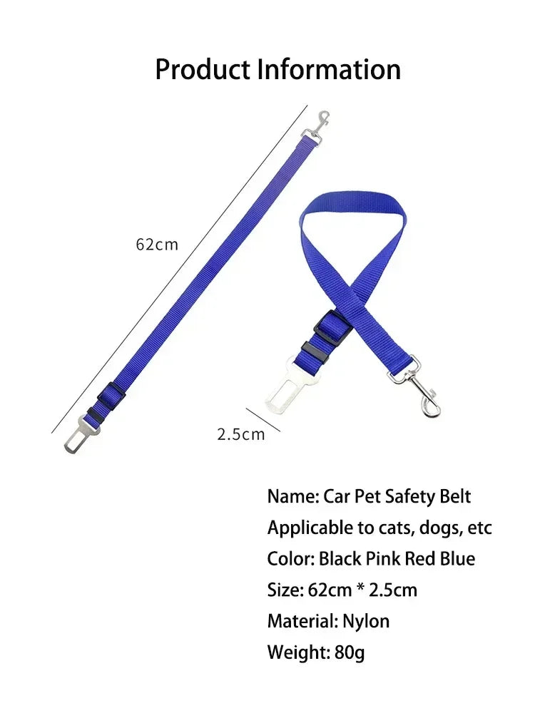 Adjustable Pet Dog Safety Rope – Car Mounted Traction Belt