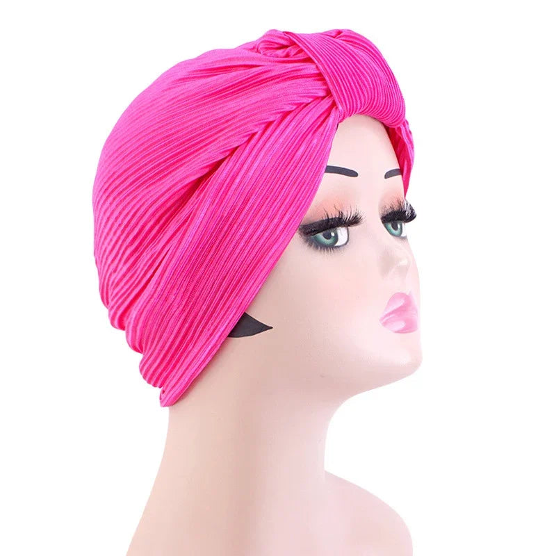 Women Stretchy Knot Turban Muslim Hat islamic inner Hijab Caps Head Scarf Bonnet Hair Loss Chemo Caps Elastic Headband Turban