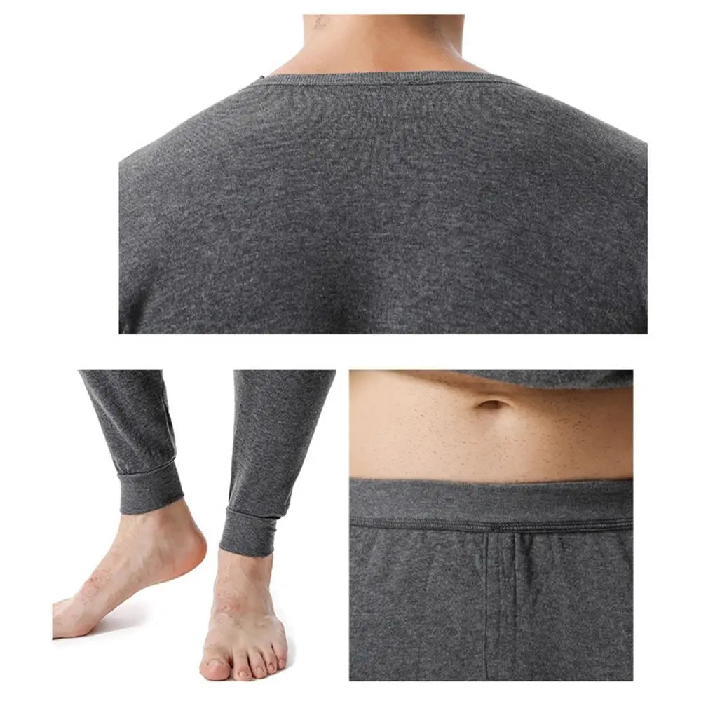 Thermal Underwear Set for Men - Fleece Lined Top & Bottom for Winter