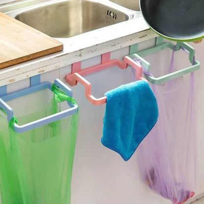 Creative Kitchen Shelf Hanging Garbage Bag Stand Behind Household Cabinet Door Rag Trash Hanger Simple Kitchenware