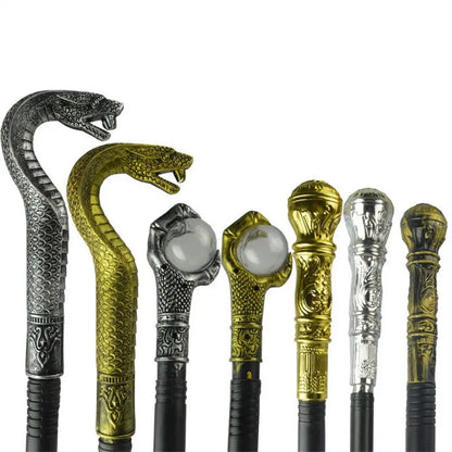 Round Handle Costumes Walking Cane Royal King Claw Ball Halloween Wand Snake Head King's Scepter Halloween Walking Stick