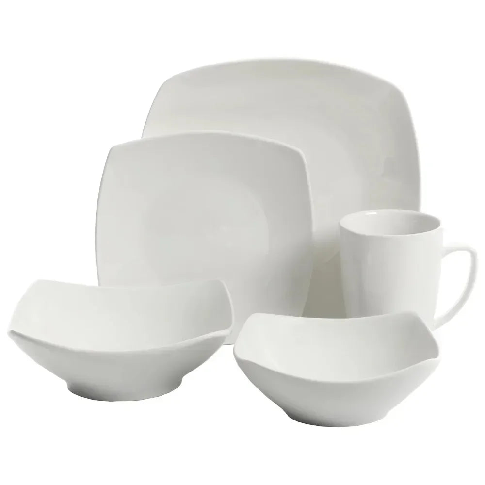 40-Piece Everyday Square Dinnerware Set for Dining Table