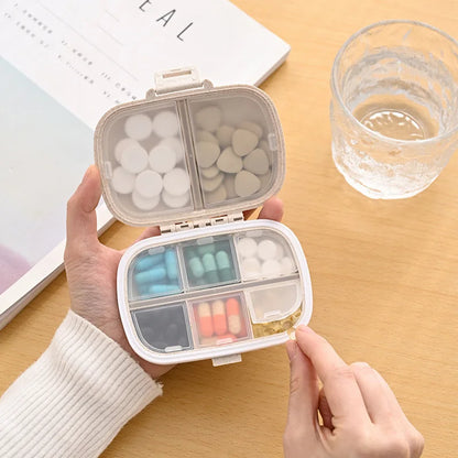 8 Grids Mini Pill Case Plastic Travel Medicine Box Cute Small Tablet Pill Storage Organizer Box Holder Container Dispenser Case