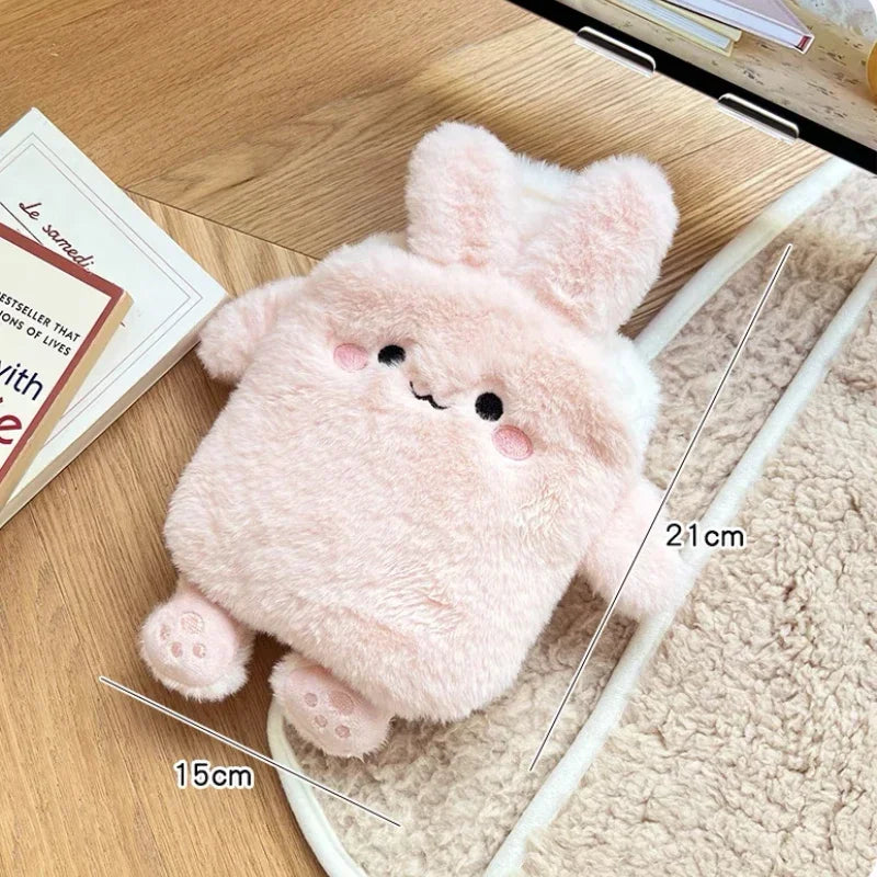 Kawaii Insulation Hot Water Bottle Plush Rubber Hand and Foot Belly Warmer Explosion-proof Hot Water Bag for Women Period Cute