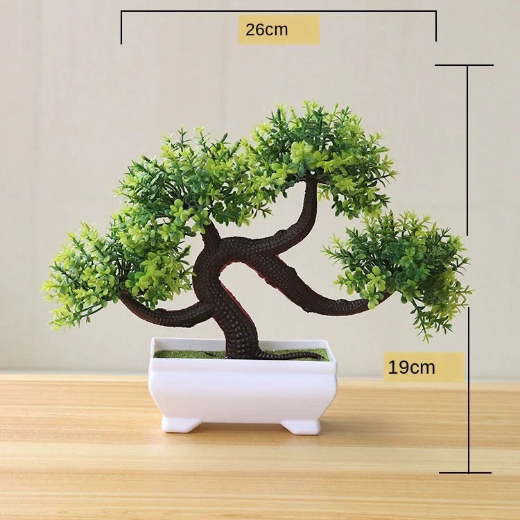 Artificial Potted Bonsai Trees & Flowers for Home & Garden Decor