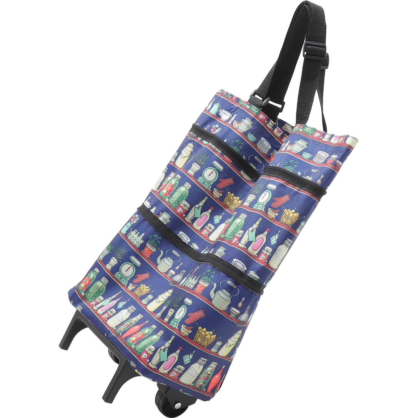 Tote Shopping Bag with Wheels | Foldable Trolley Cart